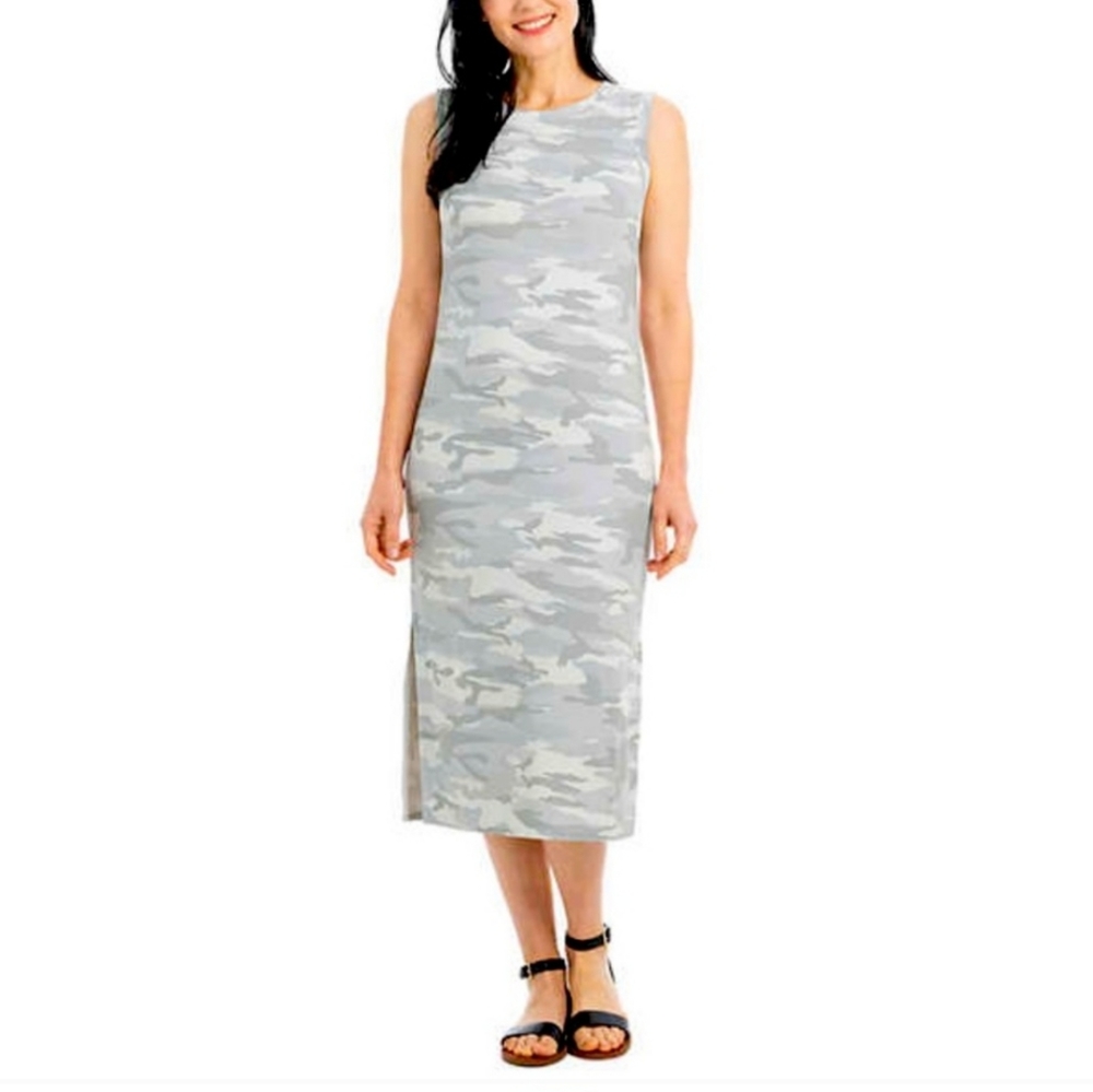 NWT ☆ Hilary Radley Grey Camo Knit Dress Medium